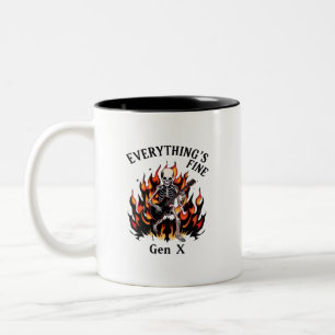 Caneca De Café Em Dois Tons Tudo está bem, Gen X Mug