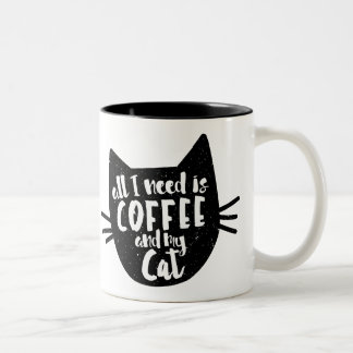Caneca De Café Em Dois Tons "Tudo que eu preciso é caneca do café e do meu