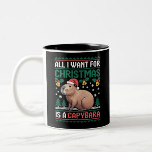 Caneca De Café Em Dois Tons Tudo Que Quero No Natal É Um Presente De Capivara