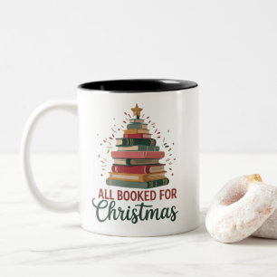 Caneca De Café Em Dois Tons Tudo reservado para o Natal Livro Árvore Natal Pro