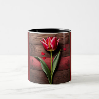 Caneca De Café Em Dois Tons Tulip Vermelho