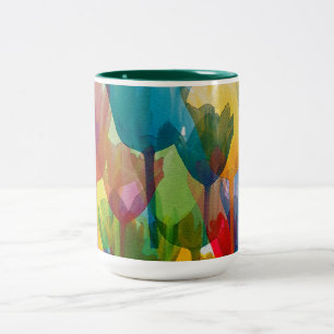 Caneca De Café Em Dois Tons Tulipas