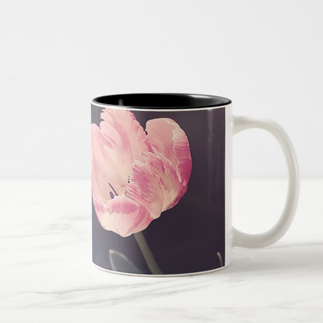 Caneca De Café Em Dois Tons Tulipas Lindas em Flor - Personalizado (Direita)