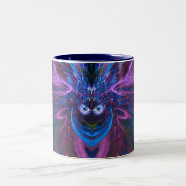 Caneca De Café Em Dois Tons Tumba de arte frontal Bluieal (Centro)