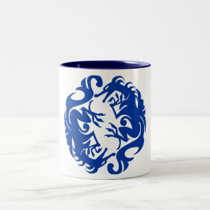 Caneca De Café Em Dois Tons Tumba de dois tons de dragão azul
