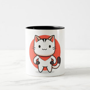 Caneca De Café Em Dois Tons Tumg de Design de Gato Reprodutor