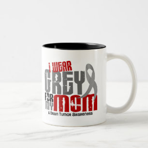 Caneca De Café Em Dois Tons Tumor cerebral eu visto o cinza para minha mamã