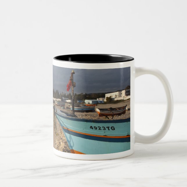 Caneca De Café Em Dois Tons Tunísia, Bon Boné, Hammamet, frente de água, (Direita)