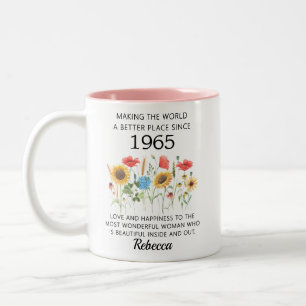 Caneca De Café Em Dois Tons Turning 60 1965 60th Birthday Gift