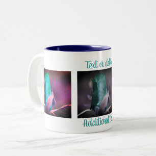 Caneca De Café Em Dois Tons Turquoise Rosebud Flower Art Personalizada