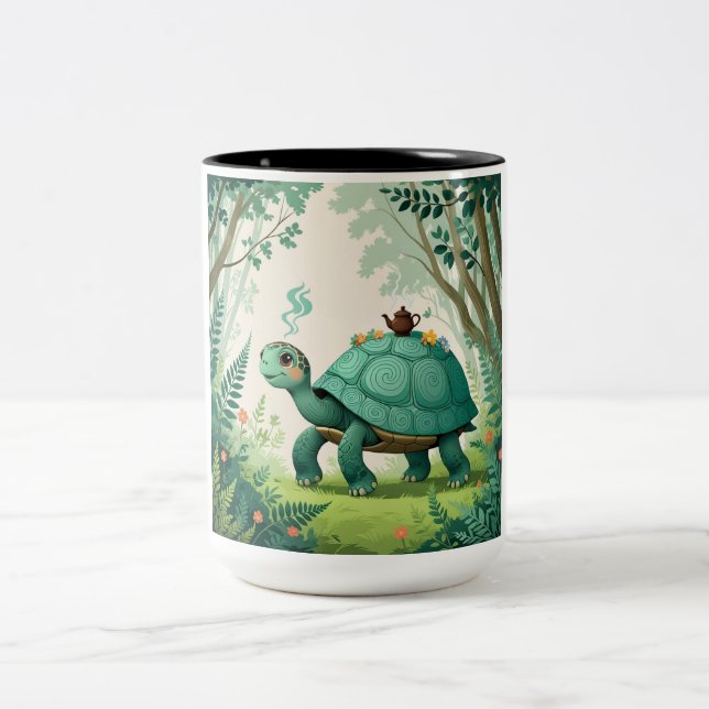 Caneca De Café Em Dois Tons Turtle Love Mug (Centro)
