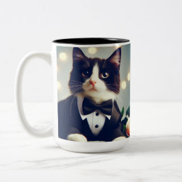 Caneca De Café Em Dois Tons Tuxedo Cat