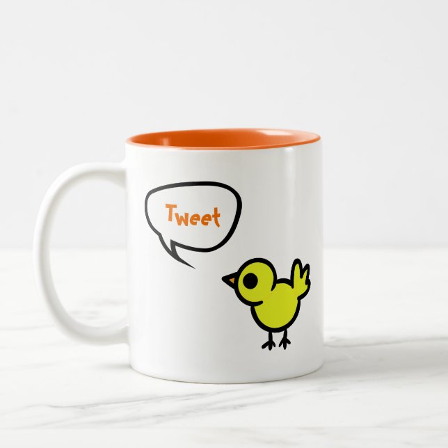 Caneca De Café Em Dois Tons Tweet Bird Mug (Esquerda)