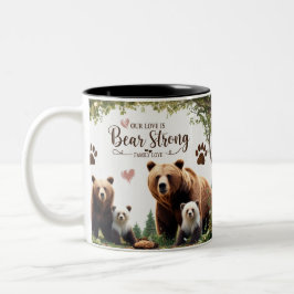 Caneca De Café Em Dois Tons Two-Tone Mug Bear Strong Family Love Woodland