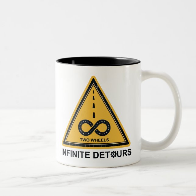 Caneca De Café Em Dois Tons Two Wheels Infinite Detours Cycling (Direita)