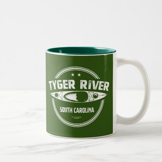 Caneca De Café Em Dois Tons Tyger River, Carolina do Sul (Direita)