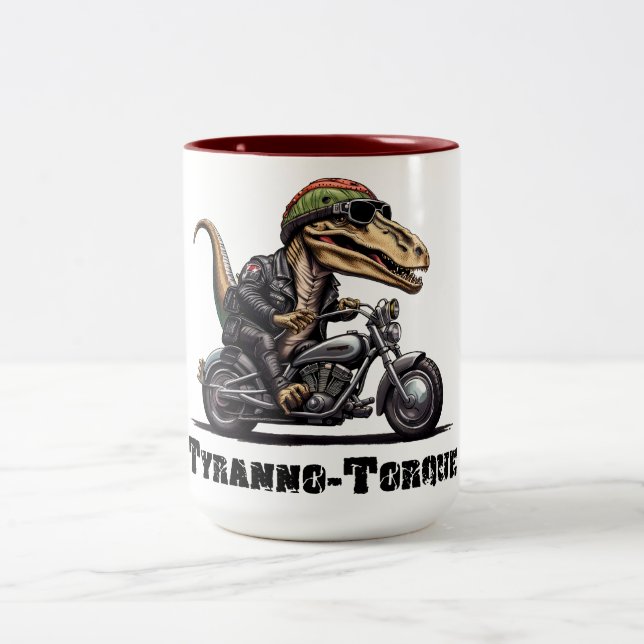Caneca De Café Em Dois Tons Tyranno Torque Dinosaur (Centro)