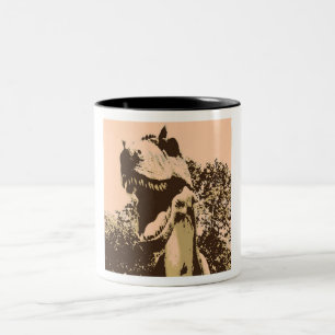 Caneca De Café Em Dois Tons Tyrannosaurus Rex Pop Art