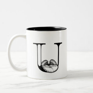 Caneca De Café Em Dois Tons U é para Uvula (caneca)