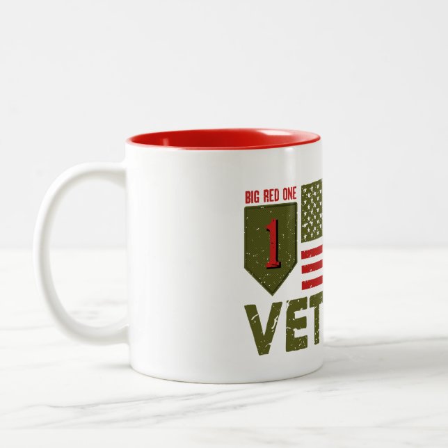 Caneca De Café Em Dois Tons U.S. Veteran / The Big Red One (Esquerda)