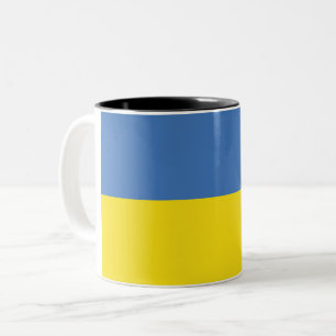 Caneca De Café Em Dois Tons Ucrânia Flag, Ucraniano Slava Ucraniano С л в а У