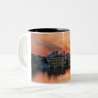 Caneca De Café Em Dois Tons Udaipur sunset over Lake Pichola