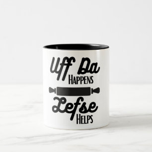 Caneca De Café Em Dois Tons Uff Da Acontece, A Esquerda Ajuda Mug