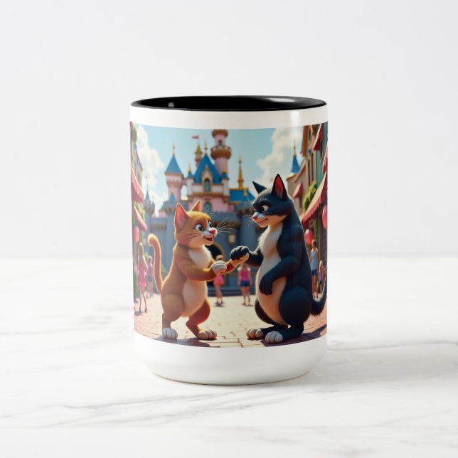 Caneca De Café Em Dois Tons Uísques e Desejos: Felinos Felinos Felinos Felinos (Centro)