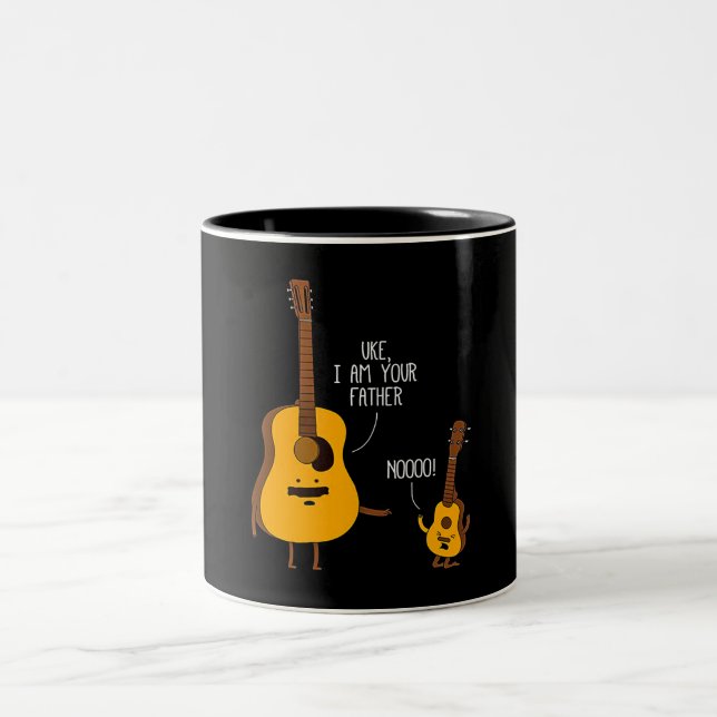 Caneca De Café Em Dois Tons Uke Ukulele, sou o seu Pai. (Centro)