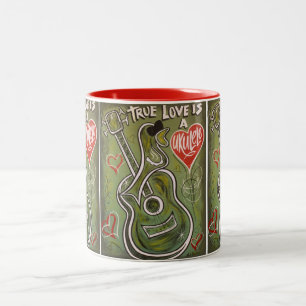 Caneca De Café Em Dois Tons Ukulele Love Mug