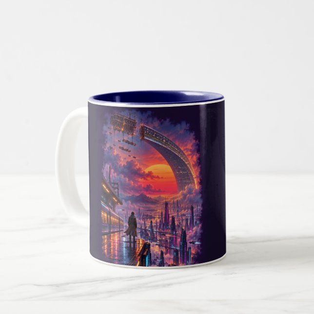Caneca De Café Em Dois Tons Último Trem para Aurelion (Frente Esquerda)