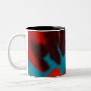 Caneca De Café Em Dois Tons Um abstrato de tecido