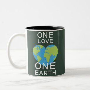 Caneca De Café Em Dois Tons Um Amor Uma Terra, Dia da Terra, Salve Nosso Plane