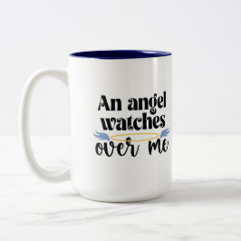 Caneca De Café Em Dois Tons Um Anjo Vê Por Mim, Enamel Camping Mug