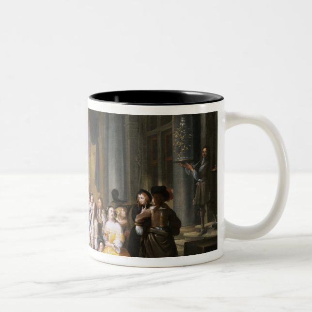 Caneca De Café Em Dois Tons Um banquete em um interior (Direita)