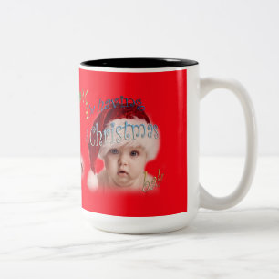 Caneca De Café Em Dois Tons Um bebê de Natal