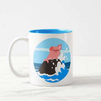 Caneca De Café Em Dois Tons Um belo desenho animado em uma lata de rock