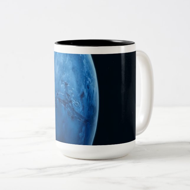 Caneca De Café Em Dois Tons Um Belo Planeta Azul (Frente Esquerda)