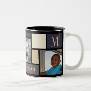 Caneca De Café Em Dois Tons Um Bloco de Cores Calma Costeira Moderno 3 Fotogra