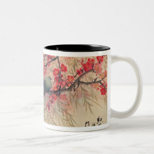 Caneca De Café Em Dois Tons Um casal no primavera
