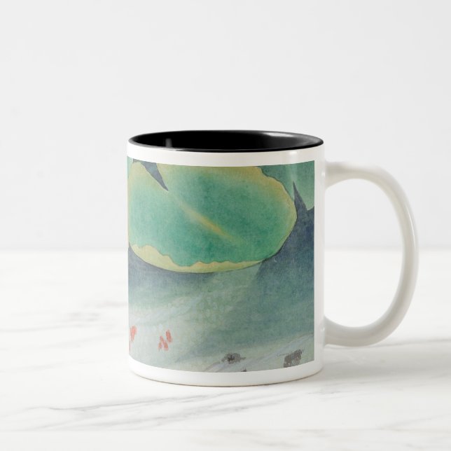 Caneca De Café Em Dois Tons Um casal sob Lotus (Direita)