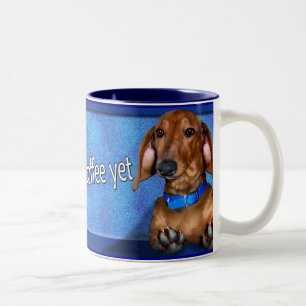 Caneca De Café Em Dois Tons Um copo do café do Dachshund