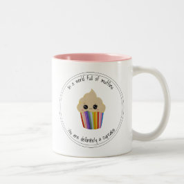 Caneca De Café Em Dois Tons Um Cupcake Adorável De Café De Dois Tons