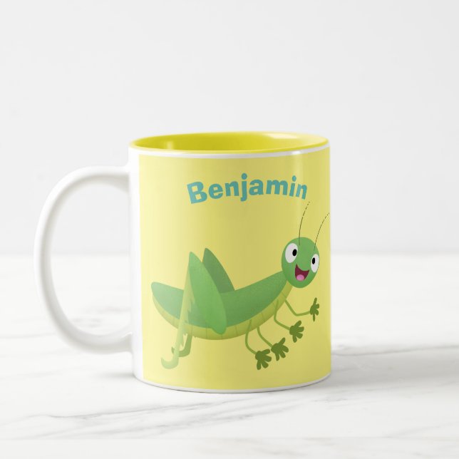 Caneca De Café Em Dois Tons Um desenho animado verde-giro (Esquerda)