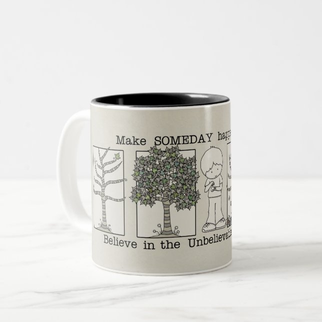 Caneca De Café Em Dois Tons Um dia (Frente Esquerda)