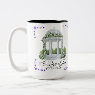 Caneca De Café Em Dois Tons Um dia de dois corações preto e branco