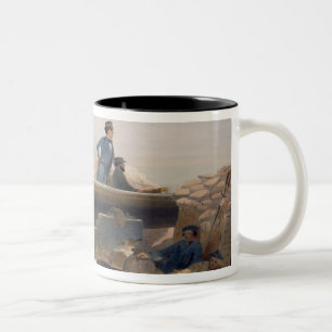 Caneca De Café Em Dois Tons Um dia quieto na bateria do diamante, placa 'do Th
