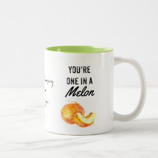 Caneca De Café Em Dois Tons um em um melão, namorados, aniversário, caneca da