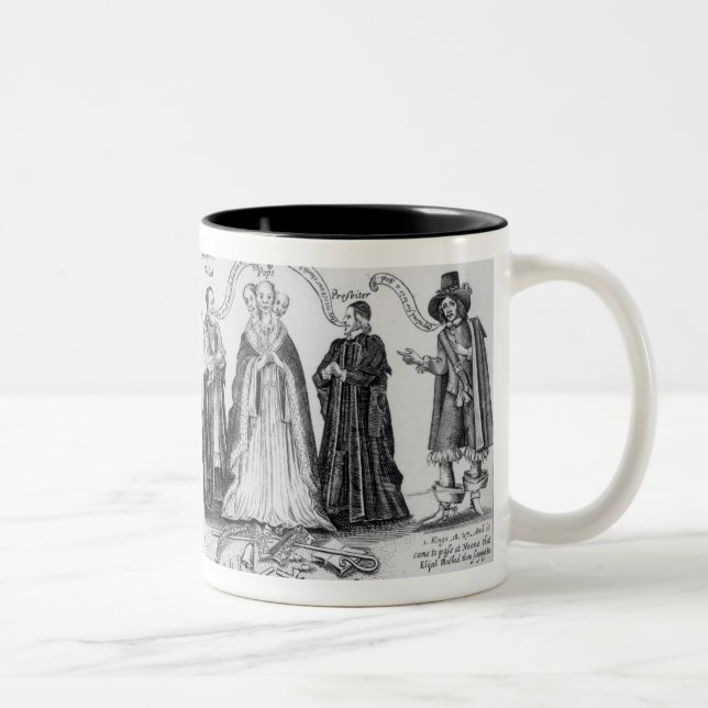 Caneca De Café Em Dois Tons Um emblema do anticristo (Direita)
