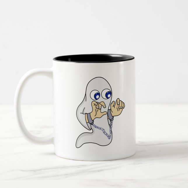 Caneca De Café Em Dois Tons Um Fantasma Encadeado (Esquerda)